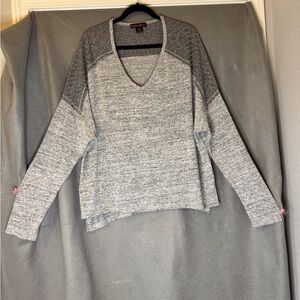 Gray V-Neck Women's Top